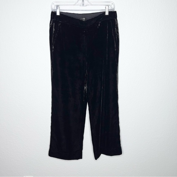 J. Crew Pants Women 8 Velvet Pull On Black High Rise Ankle Straight B28 - Picture 2 of 9